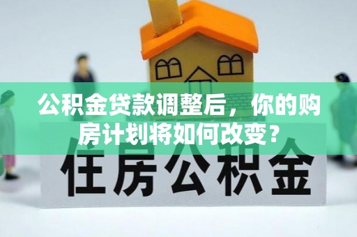 铁锋公积金贷款调整后，你的购房计划将如何改变？