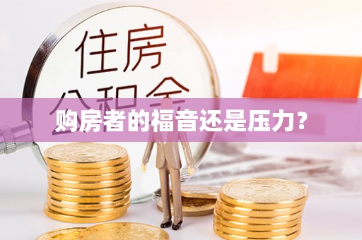 铁锋购房者的福音还是压力？