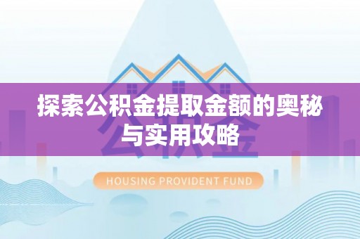 铁锋探索公积金提取金额的奥秘与实用攻略