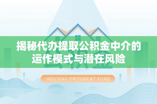 铁锋揭秘代办提取公积金中介的运作模式与潜在风险